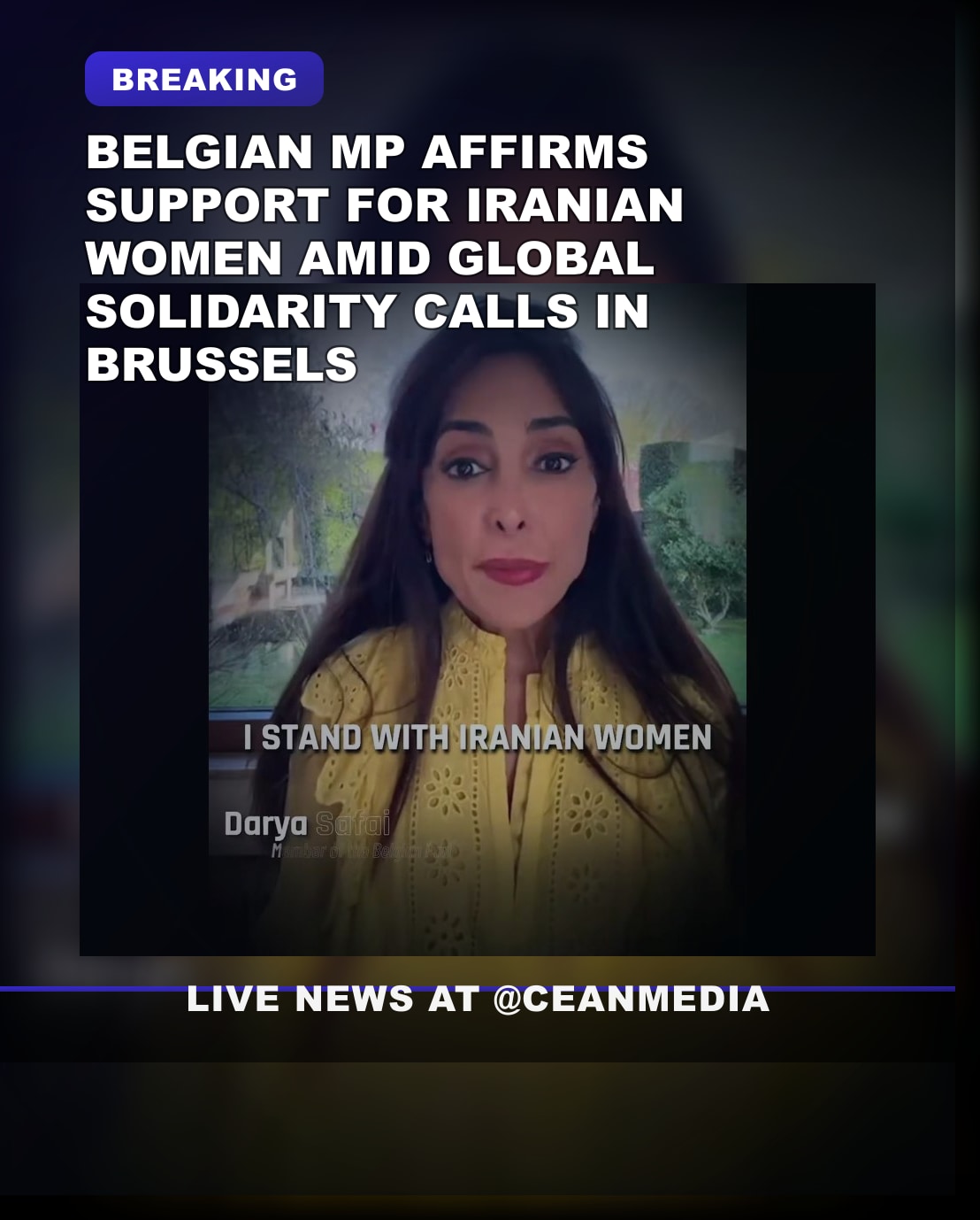 Illustrative photo for: Belgian MP Safai Darya Shows Support for Iranian Women —
