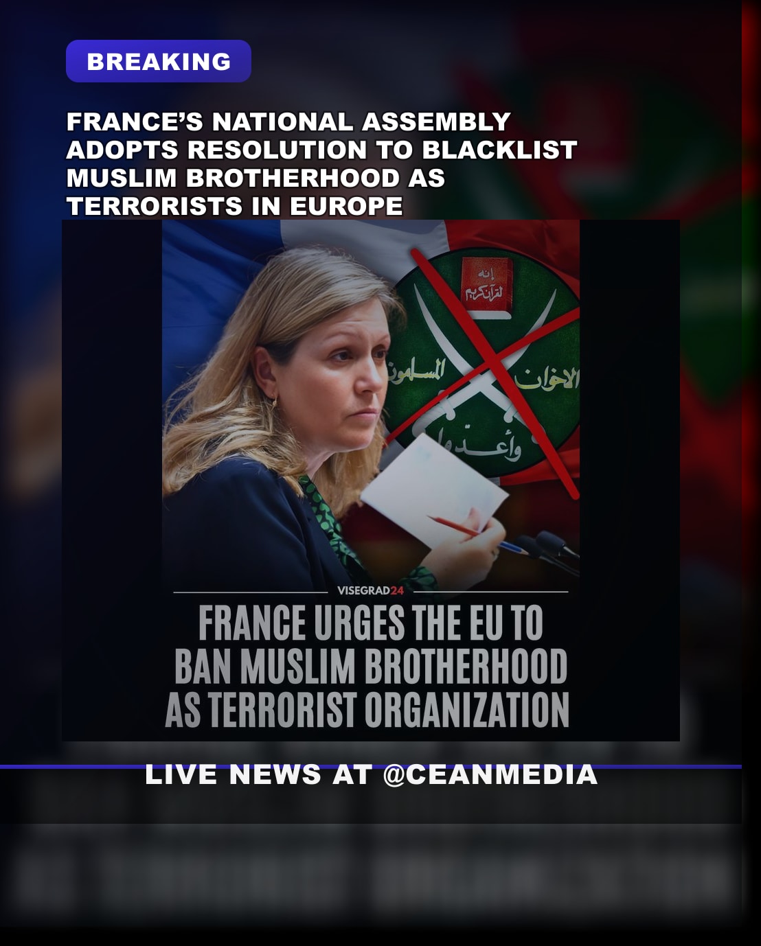 Illustrative photo for: France Adopts Resolution to Classify Muslim Brotherhood