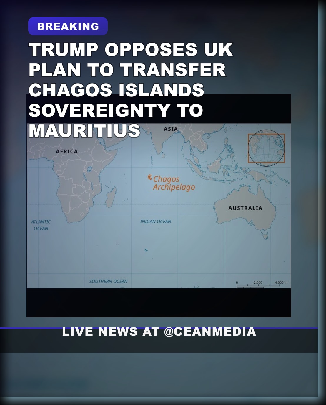 Illustrative photo for: Trump opposes Chagos sovereignty transfer to Mauritius