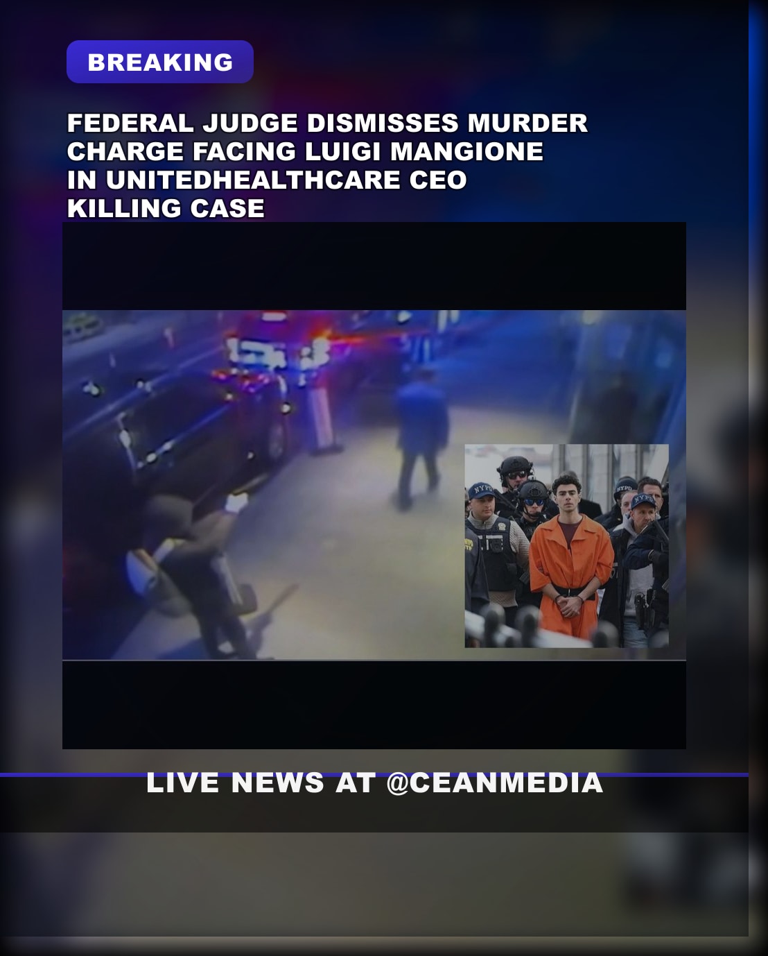 Illustrative photo for: Federal Judge Dismisses Luigi Mangione murder charge in