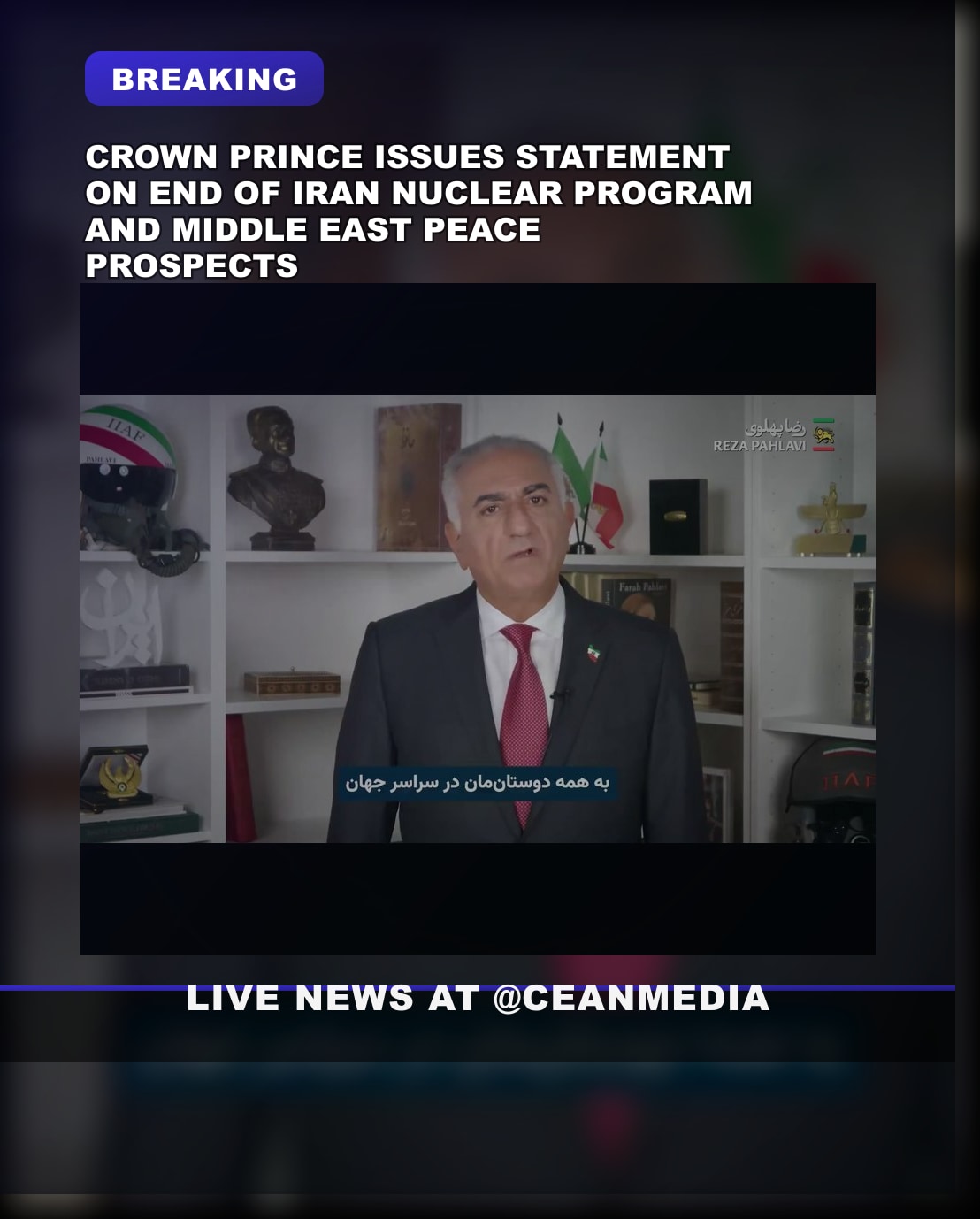 Illustrative photo for: Crown Prince Iran Policy: Reza Pahlavi's Vision for Peace