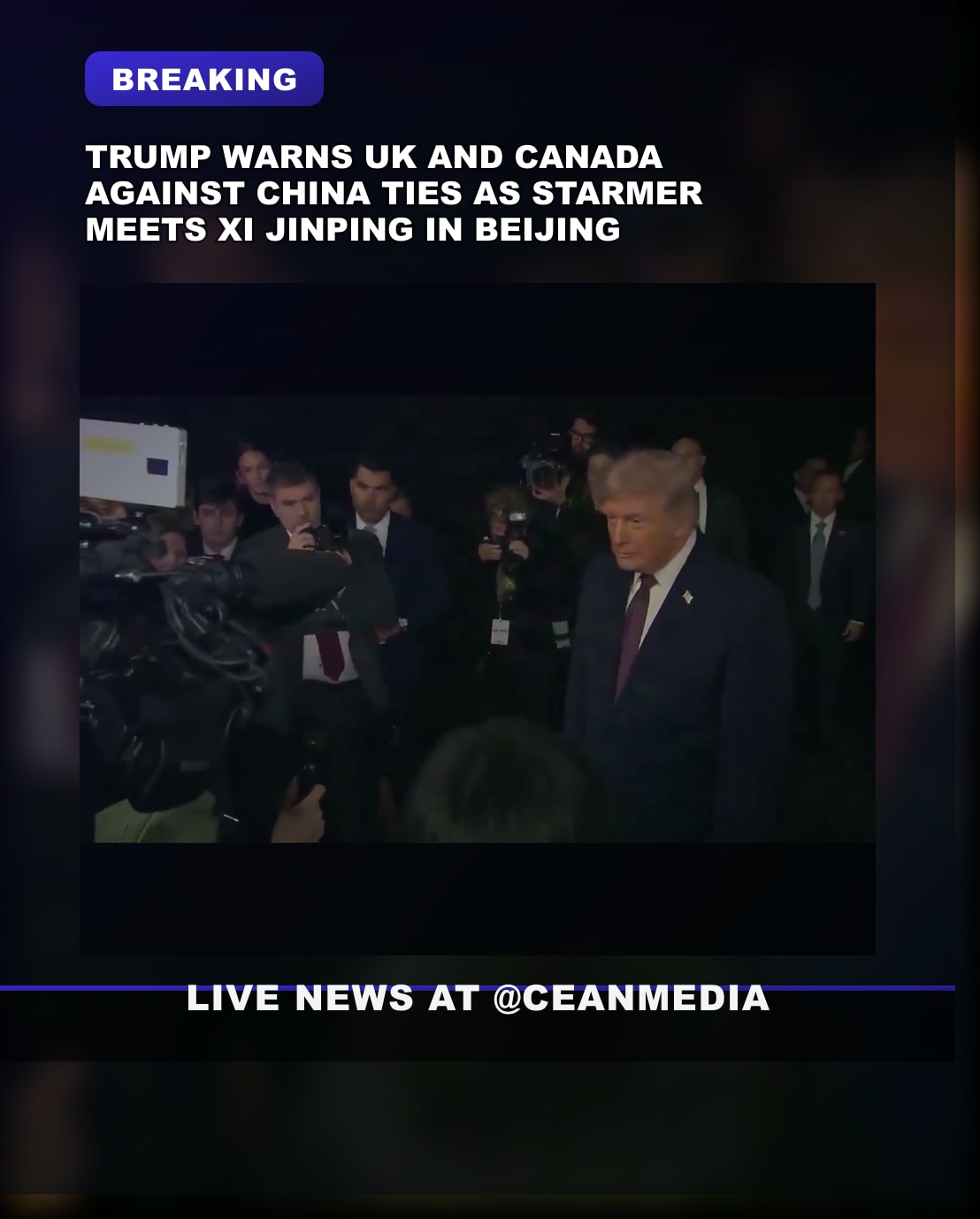 Illustrative photo for: Trump Warns Against China as UK Leader Meets Xi Jinping