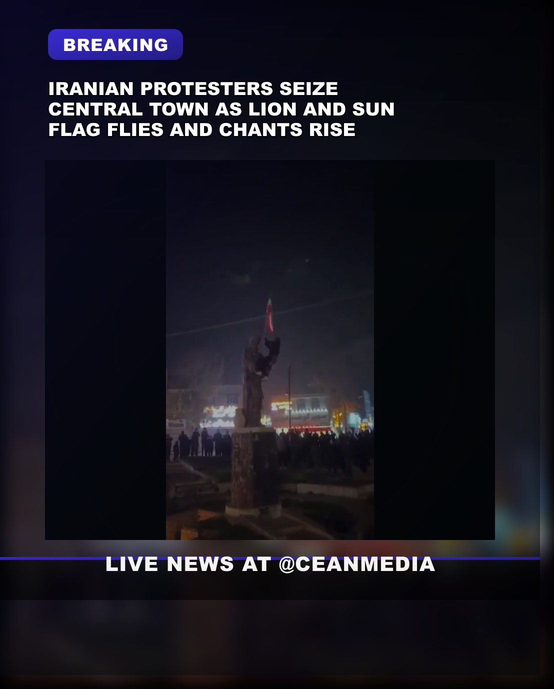 Illustrative photo for: Iran anti regime protests: Protesters seize town, wave Lion