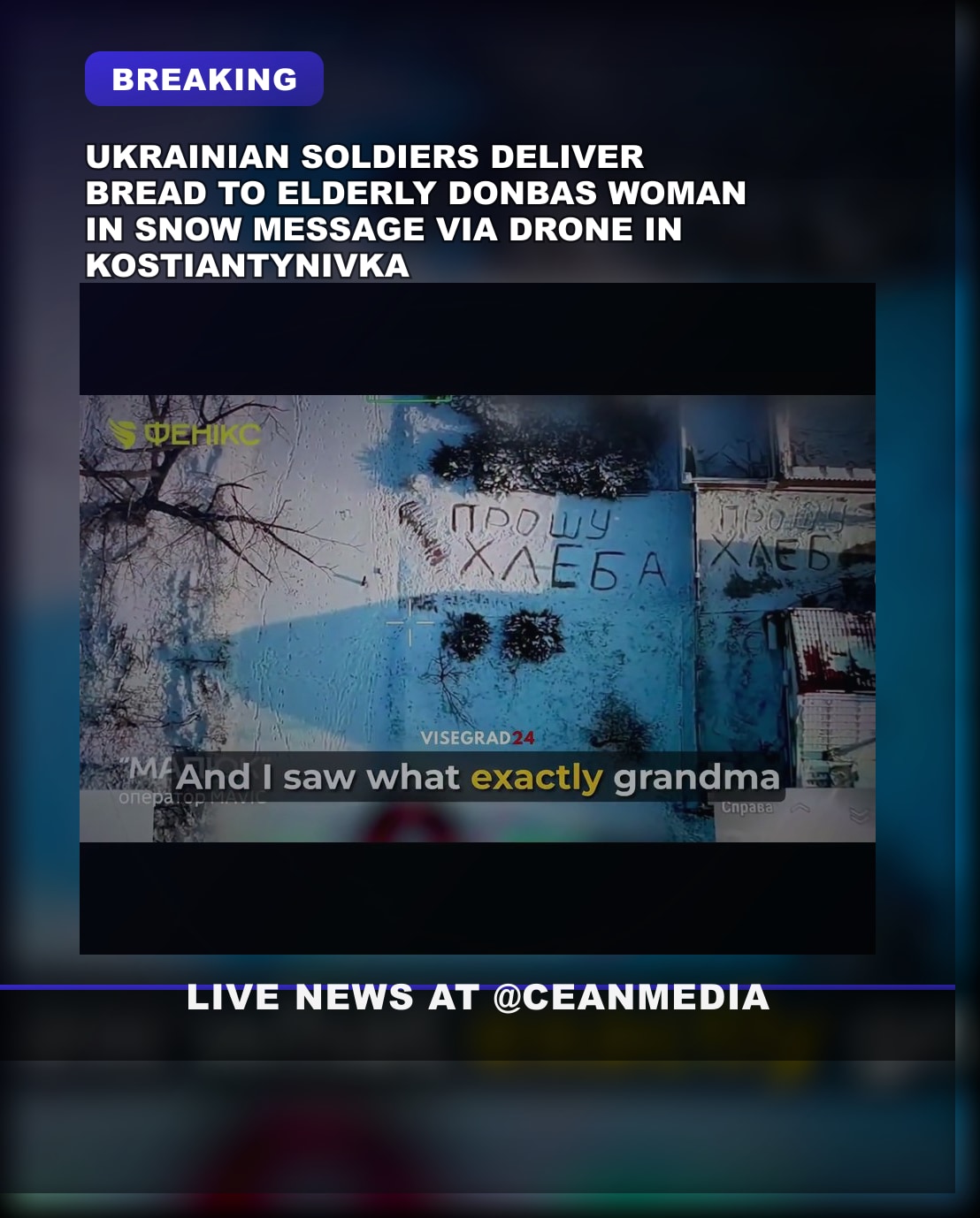 Illustrative photo for: Elderly Woman Snow Bread Message in Donetsk Buffer Zone