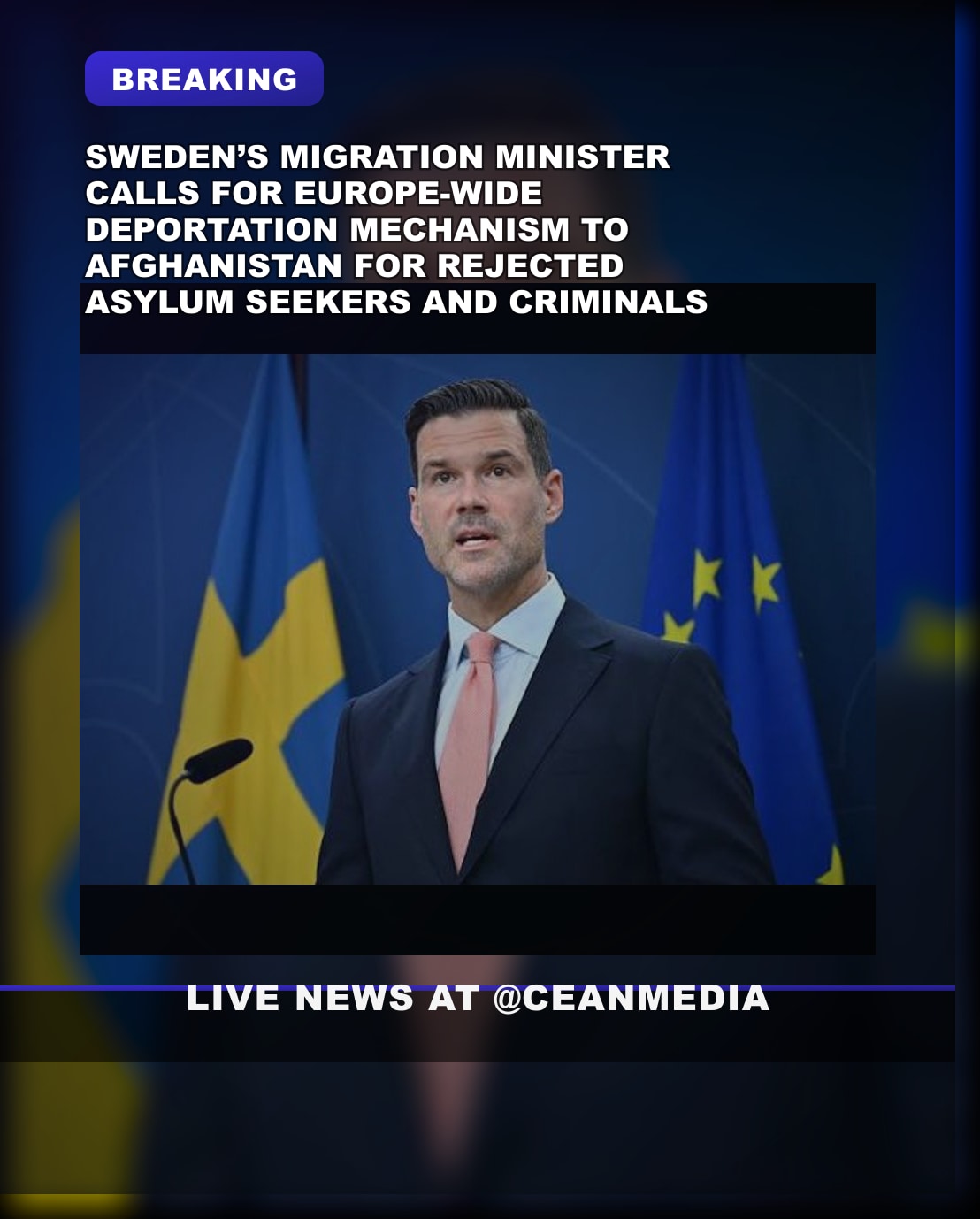 Illustrative photo for: Swedish Migration Minister Urges Europe Afghan deportation