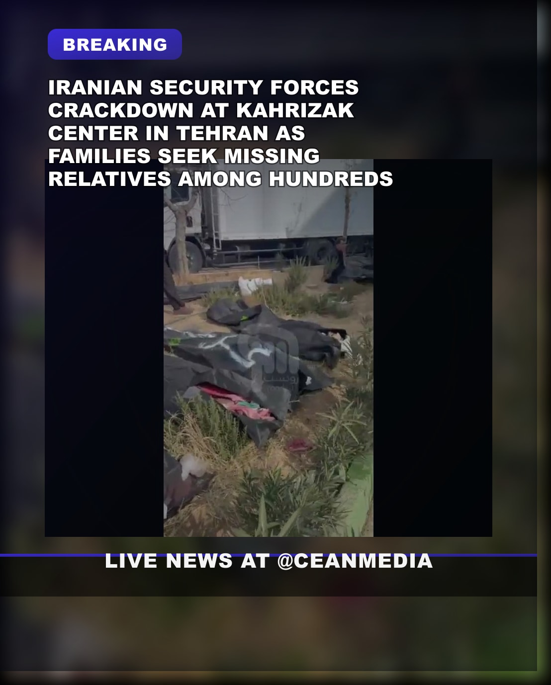 Illustrative photo for: Iran protests forensic scene: Families Search for Killed