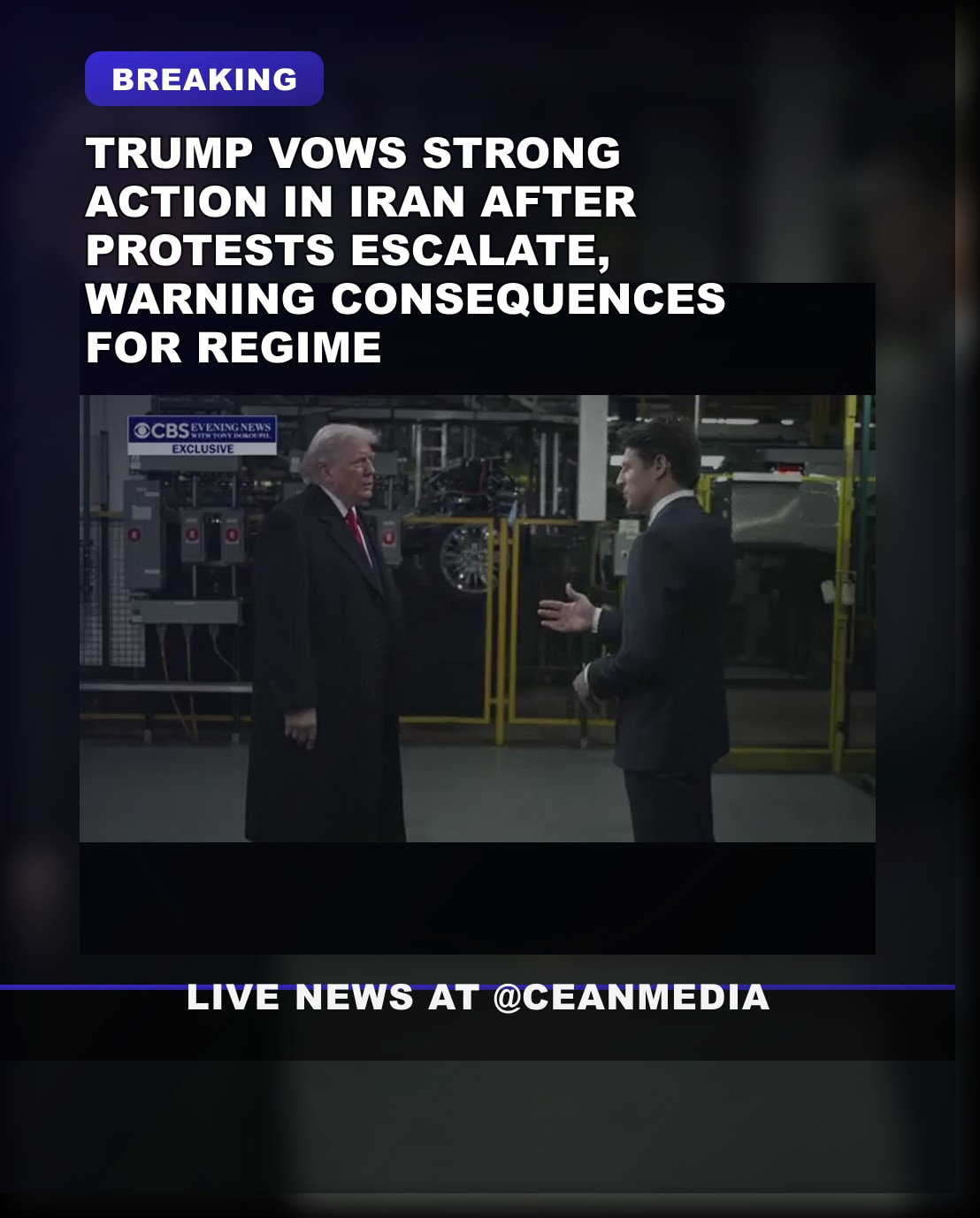 Illustrative photo for: Trump Iran strong action: Warns of "Very Strong Action" in