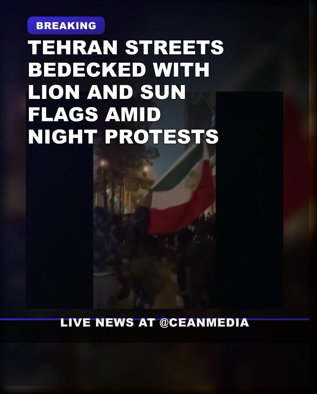 Illustrative photo for: Tehran Lion Sun Flags Shine Bright in Streets Tonight