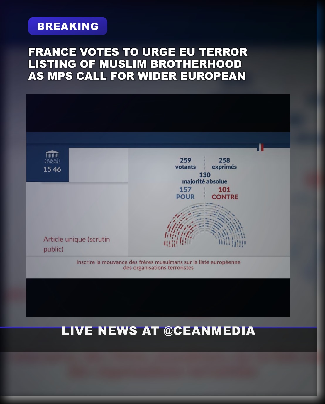 Illustrative photo for: French Parliament Calls for EU Ban Muslim Brotherhood as