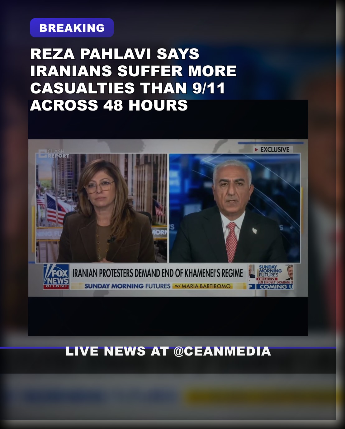 Illustrative photo for: Iranian casualties perspective: Reza Pahlavi Highlights