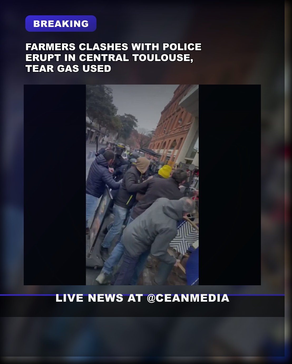 Illustrative photo for: Toulouse farmer protest clashes escalate between farmers