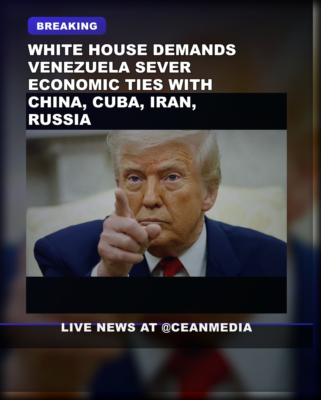 Illustrative photo for: White House Urges Venezuela to End US Venezuela Economic