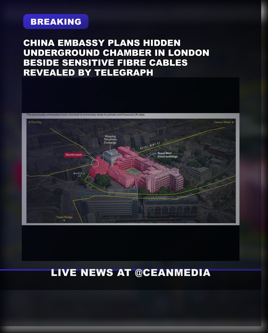 Illustrative photo for: China embassy underground chamber uncovered near financial