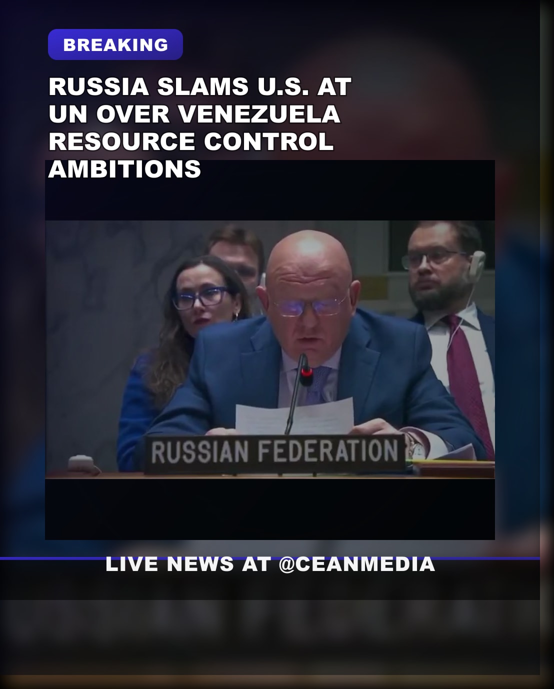 Illustrative photo for: Russia U S Venezuela conflict: Moscow Denounces U.S. at UN