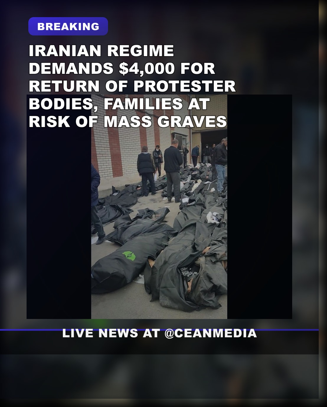 Illustrative photo for: Iranian regime body payments: $4,000 per protester death