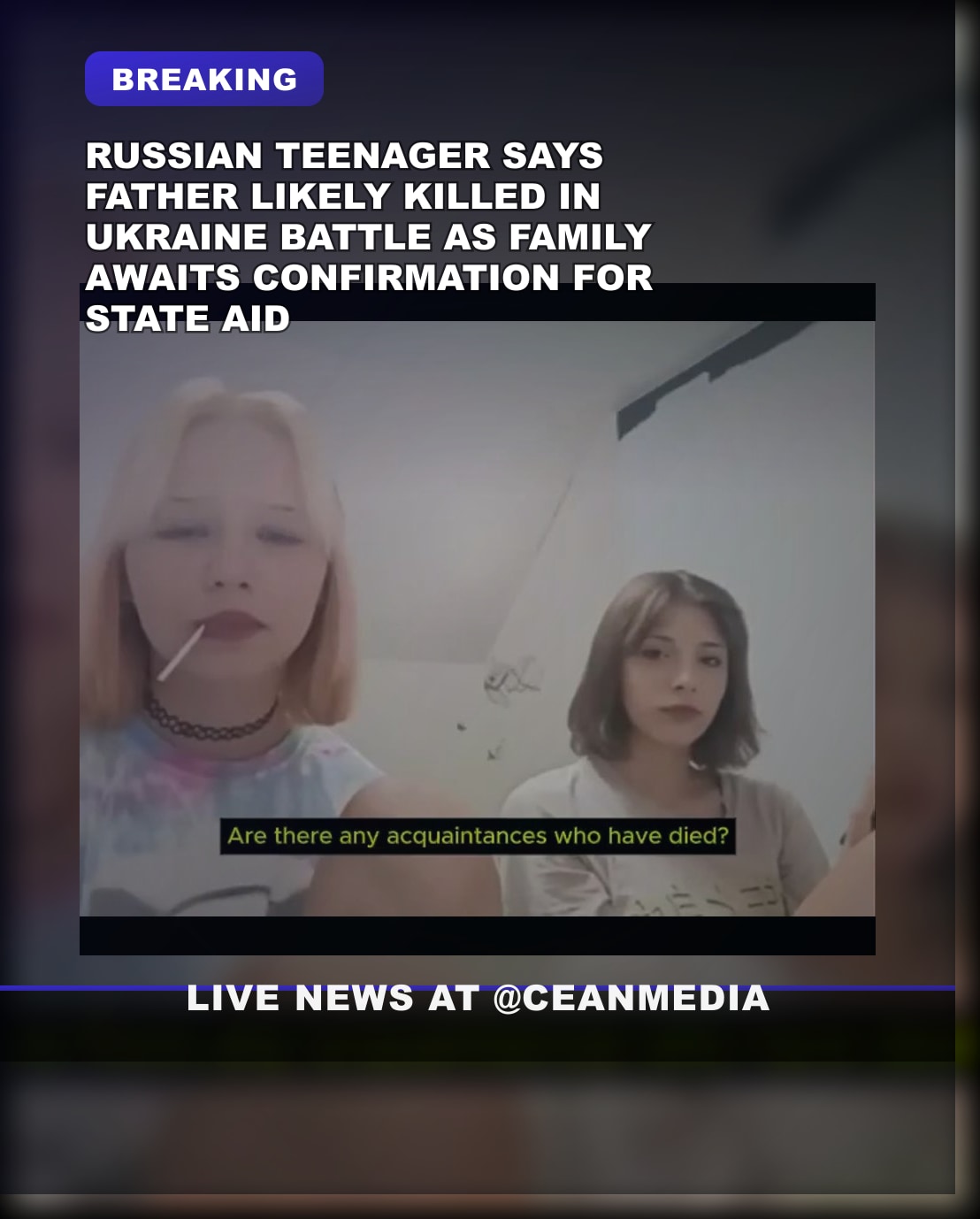 Illustrative photo for: Russian Teenager Fears Father's Death in Ukraine Battle