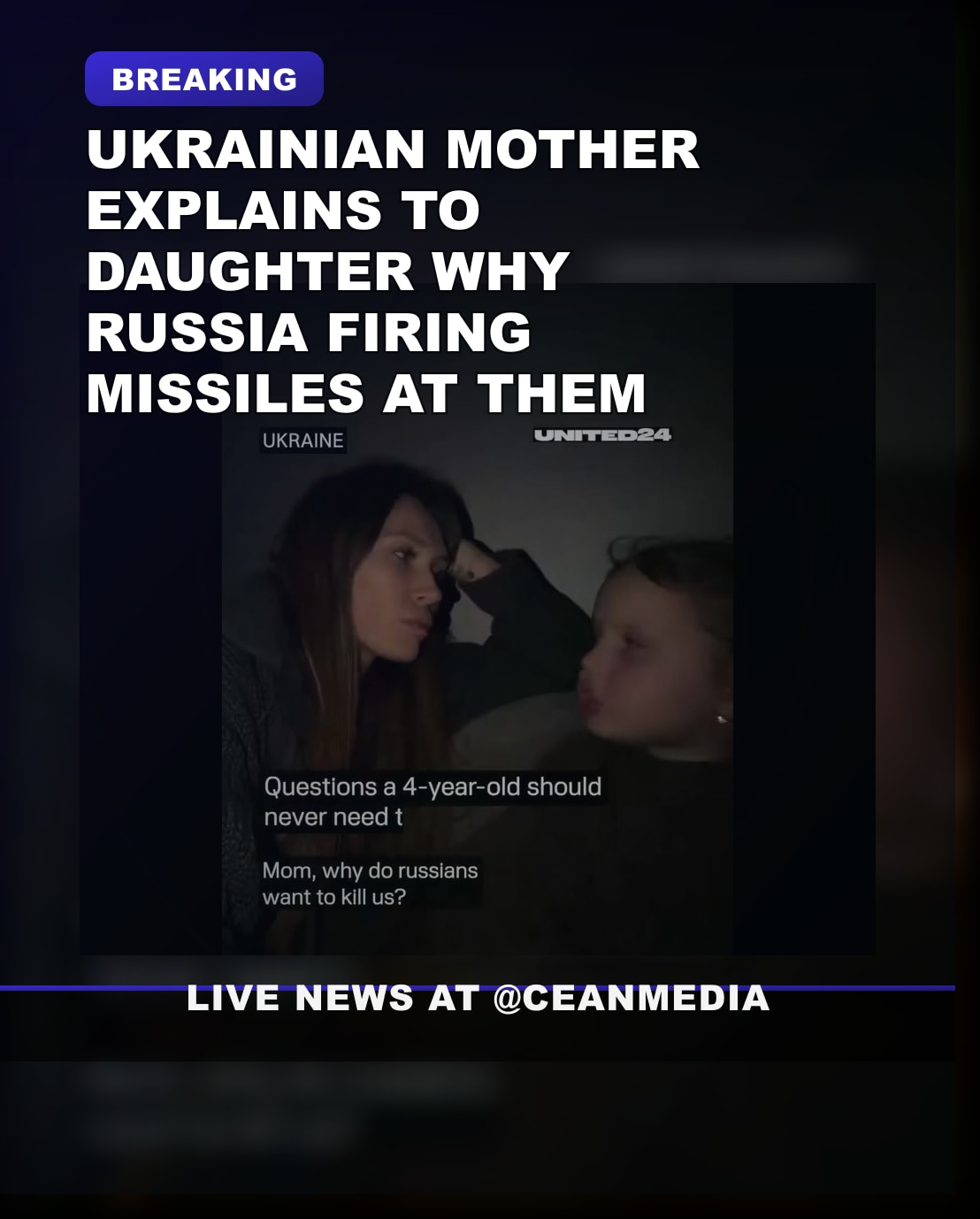 Illustrative photo for: Ukrainian Mother Explains to Daughter Why Russian Missile