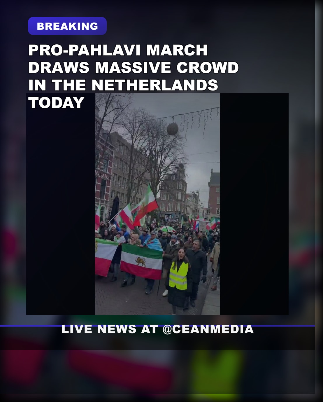 Illustrative photo for: Thousands Join Pro Pahlavi March in the Netherlands — Pro