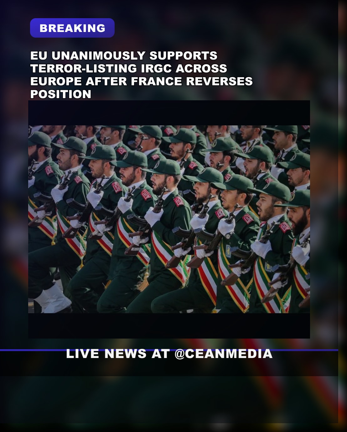 Illustrative photo for: EU support IRGC ban: Unanimous backing marks major Iran