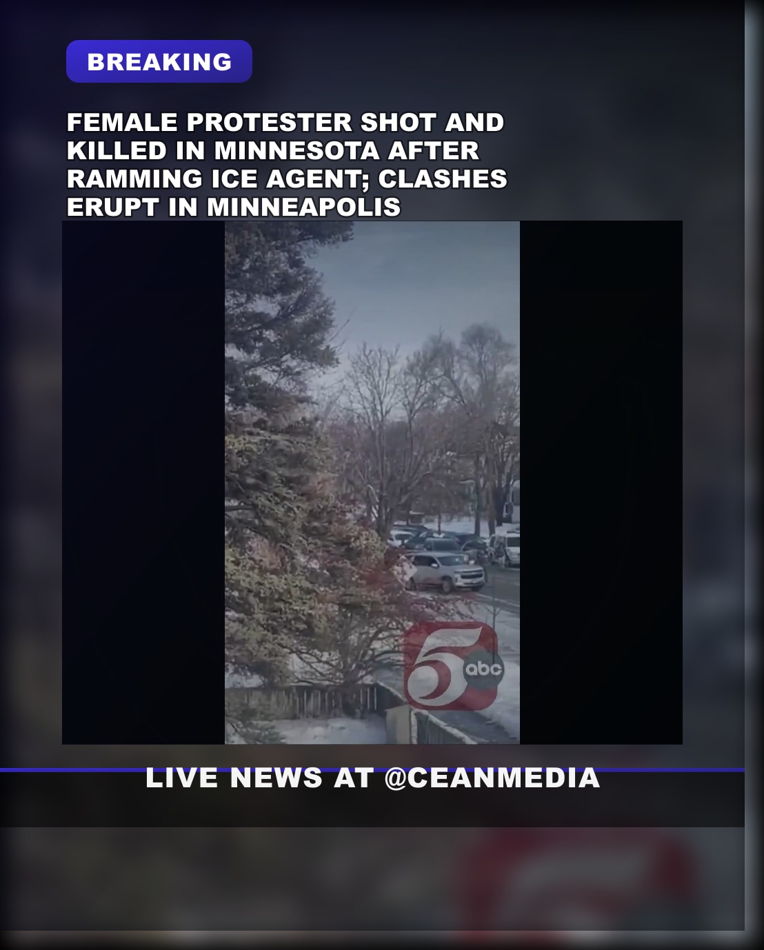 Illustrative photo for: Breaking: Female protester shot death in Minnesota after