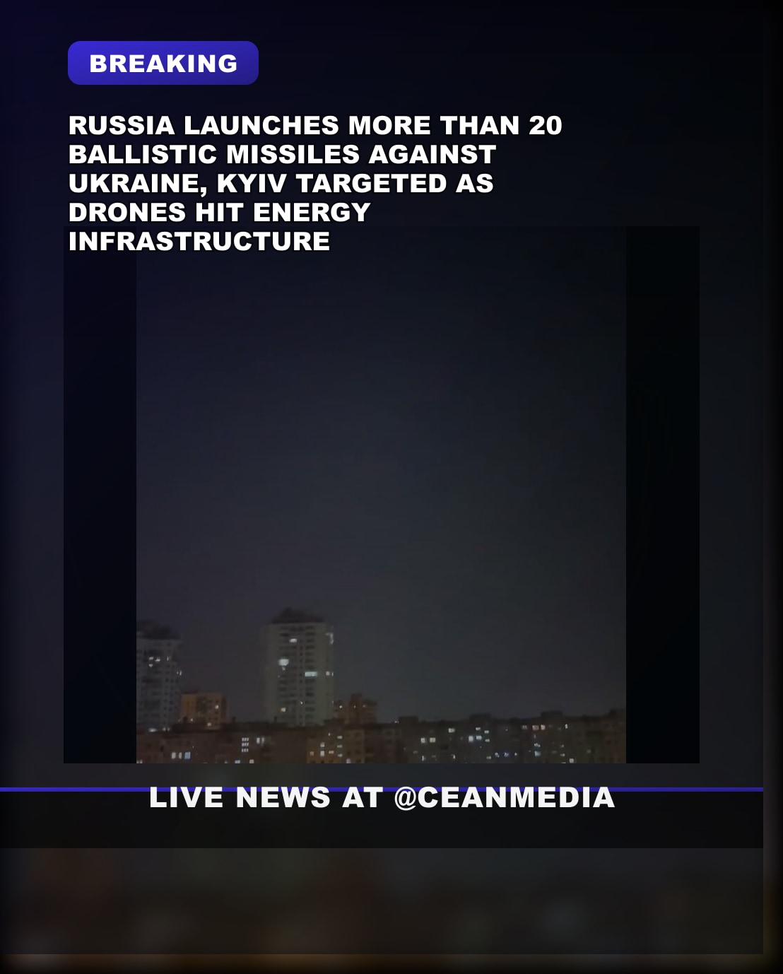 Illustrative photo for: Breaking: Russia missile attack Ukraine with over 20