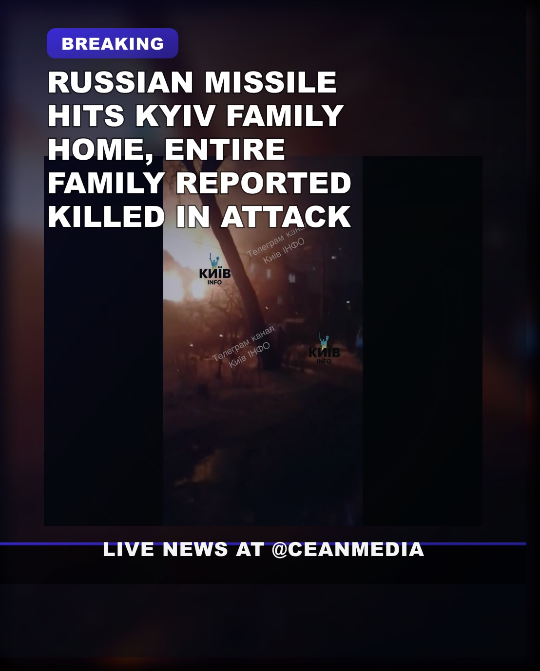 Illustrative photo for: Breaking: Russian missile attack Kyiv kills entire family