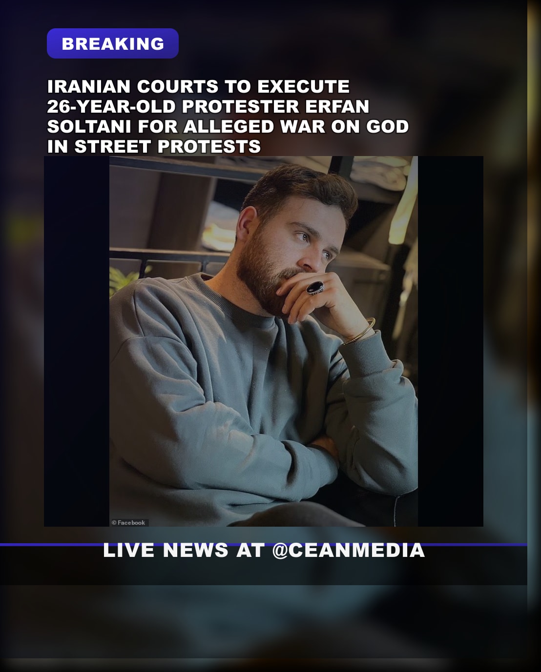 Illustrative photo for: Iran Plans to Execute 26-Year-Old Protester Erfan Soltani