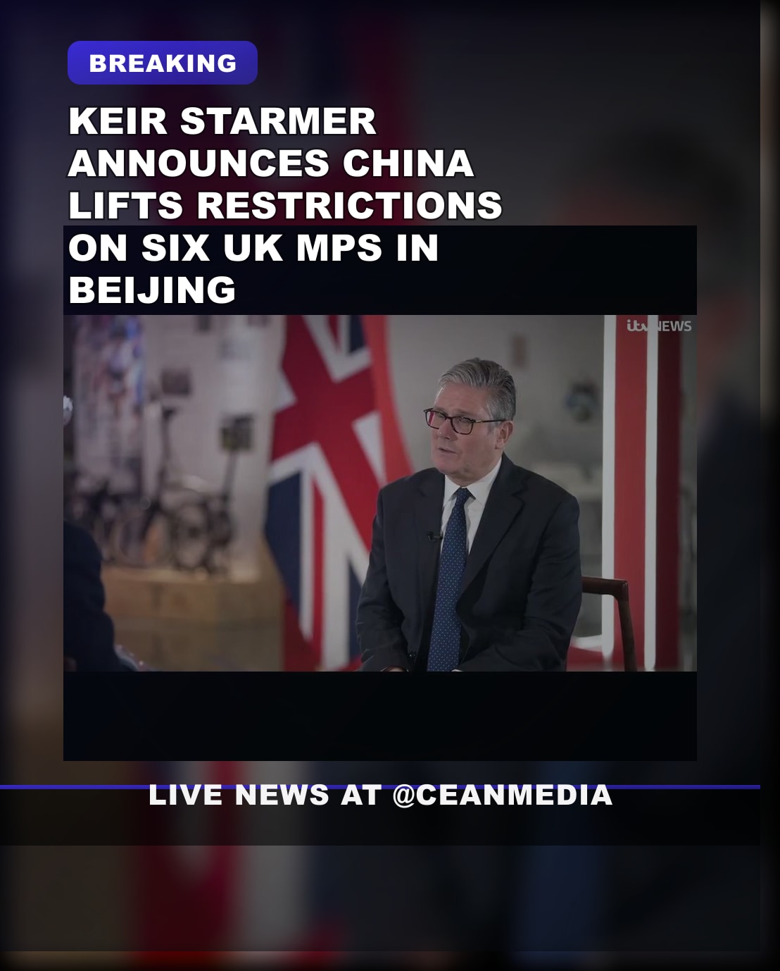 Illustrative photo for: China lifts MPs sanctions after talks with Keir Starmer
