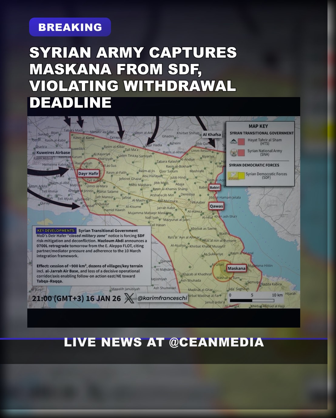 Illustrative photo for: Syrian Army Captures Maskana After Clashes with SDF