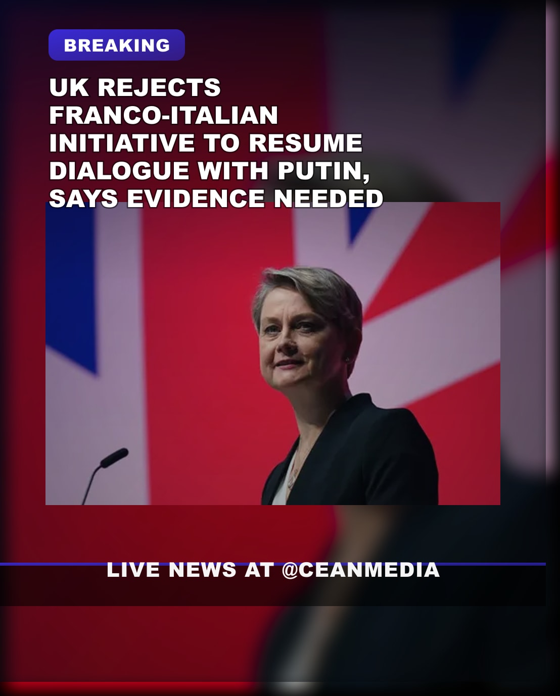 Illustrative photo for: UK oppose dialogue with Putin amid concerns over peace