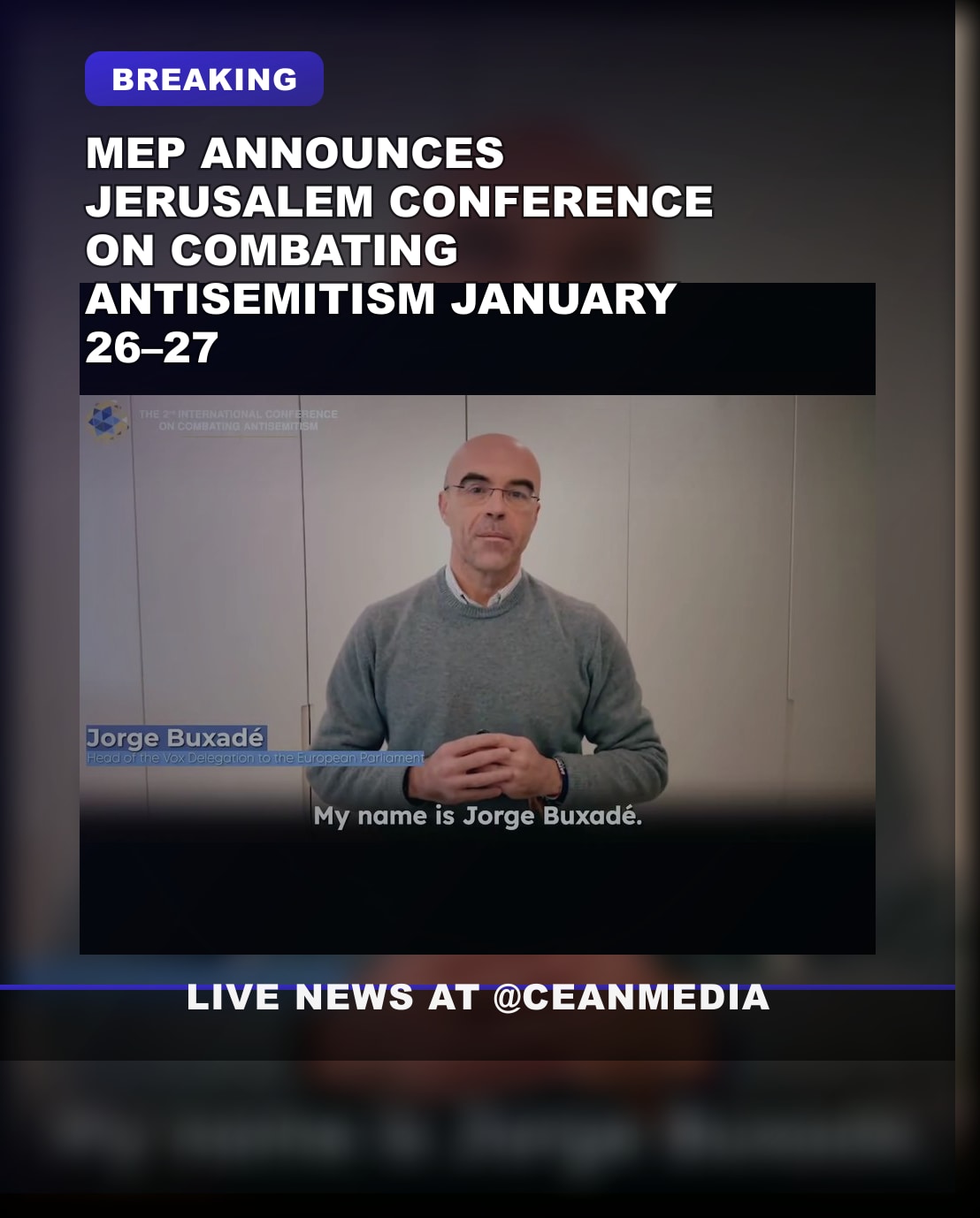 Illustrative photo for: MEP Jorge Buxade Connects Terrorism and Antisemitism Anti