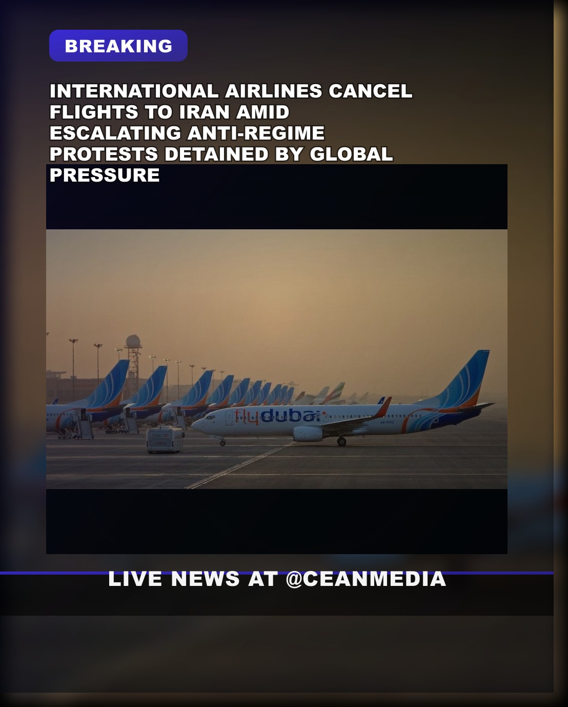 Illustrative photo for: International Airlines Suspend Flights to Iran Due to