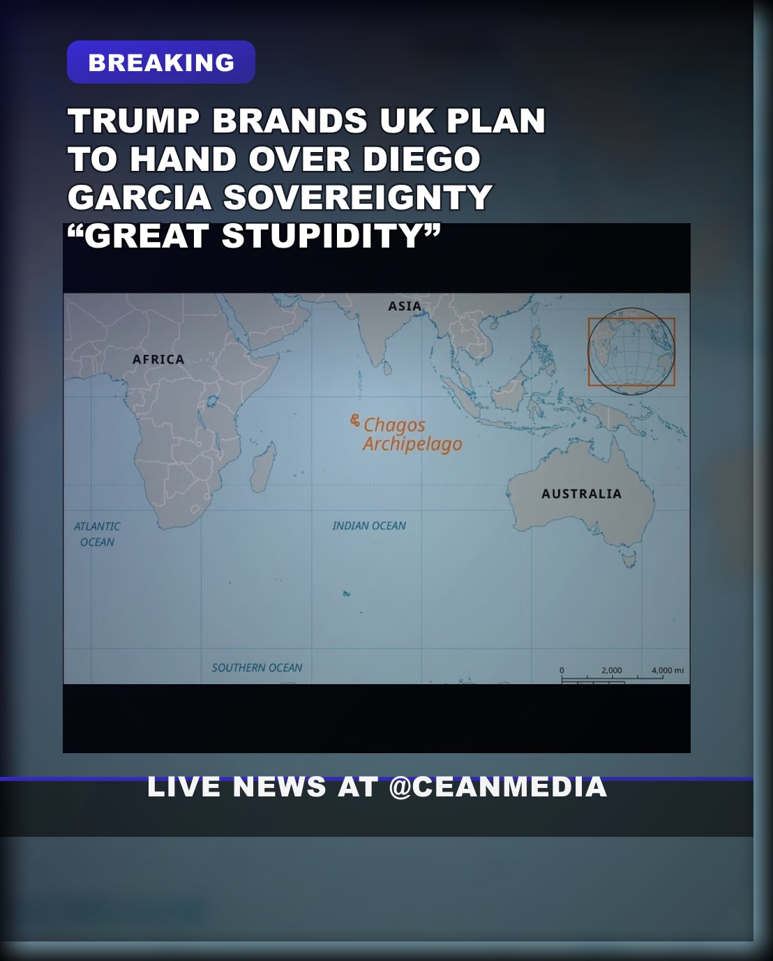 Illustrative photo for: Trump criticism UK sovereignty: Calls Chagos Archipelago