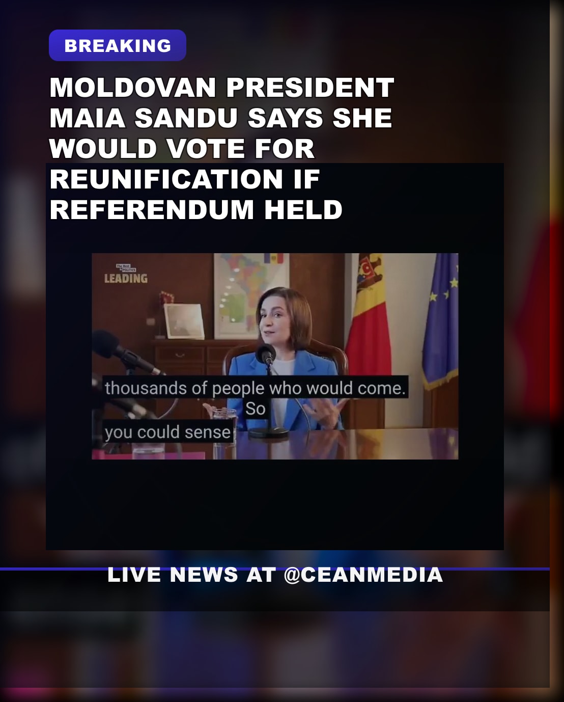 Illustrative photo for: Moldovan Romania reunification debate heats up as Maia