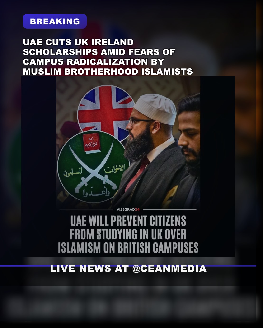 Illustrative photo for: UAE cuts UK Ireland funding over Islamist radicalization
