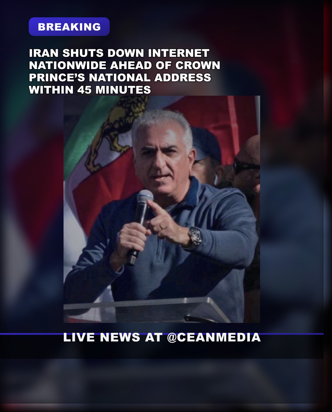 Illustrative photo for: Iran internet shutdown: Nationwide outage ahead of Pahlavi