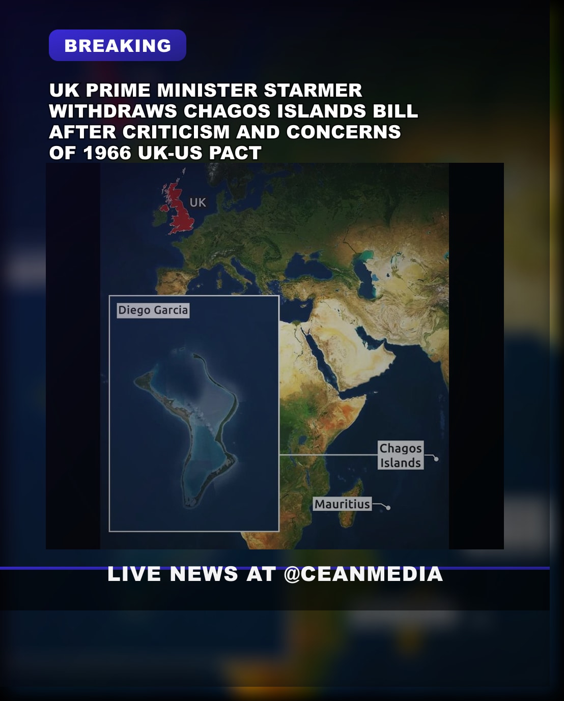 Illustrative photo for: UK Prime Minister Starmer Withdraws UK Chagos Islands bill