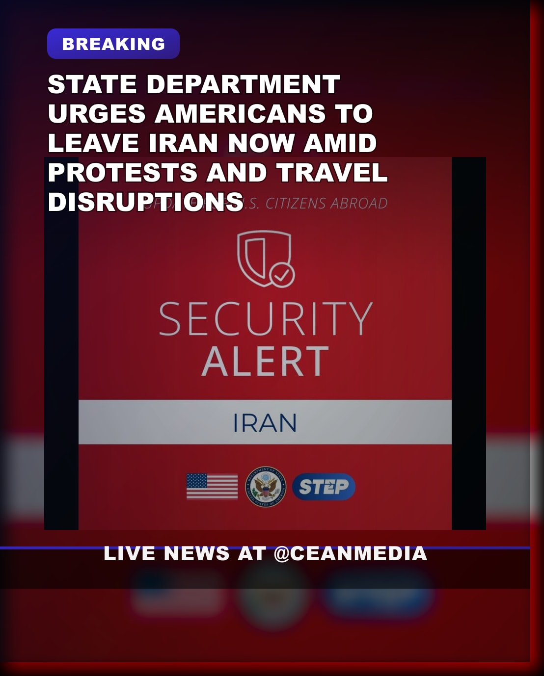 Illustrative photo for: Americans advised to leave Iran amid escalating protests