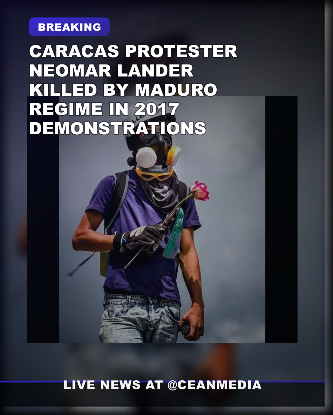 Illustrative photo for: Neomar Lander Maduro protests: 17-Year-Old Killed in 2017