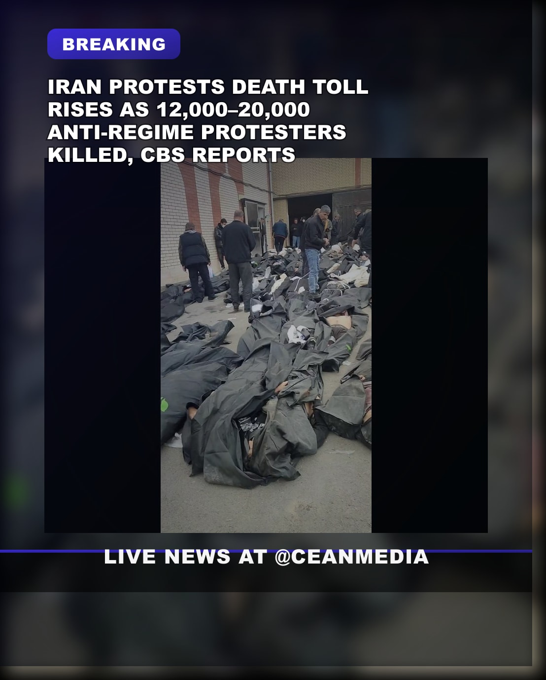 Illustrative photo for: Iran protests death toll: CBS estimates 12,000-20,000 killed