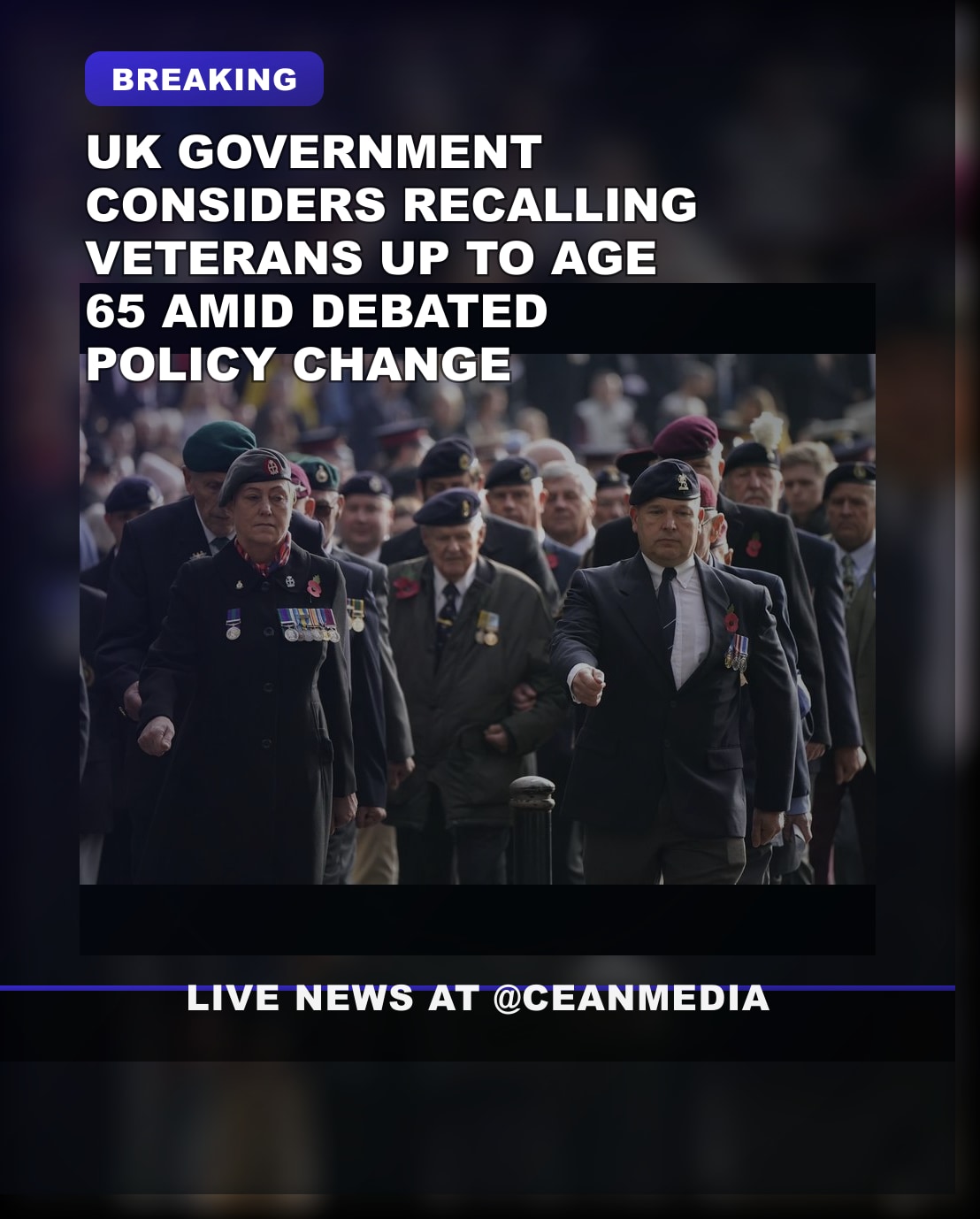 Illustrative photo for: UK government recalling veterans up to age 65 amid past