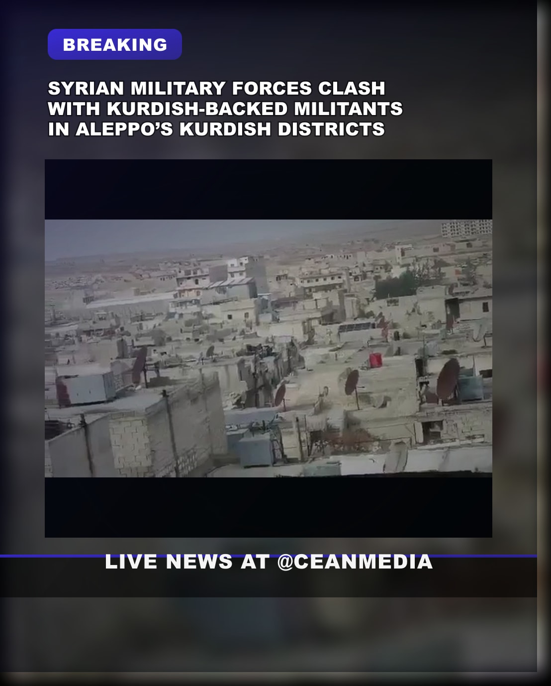 Illustrative photo for: Syrian military Kurdish clashes intensify in Aleppo