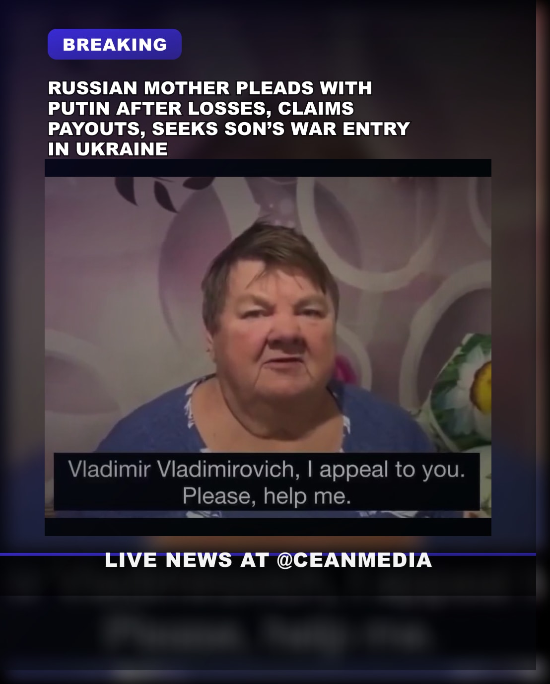 Illustrative photo for: Russian woman tragic plea to Putin to send her son to