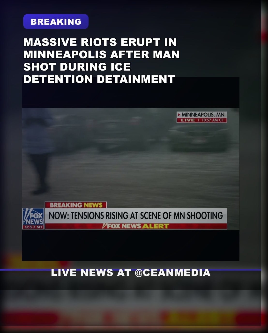Illustrative photo for: Minneapolis riots ICE shooting: Large-Scale Unrest Erupts