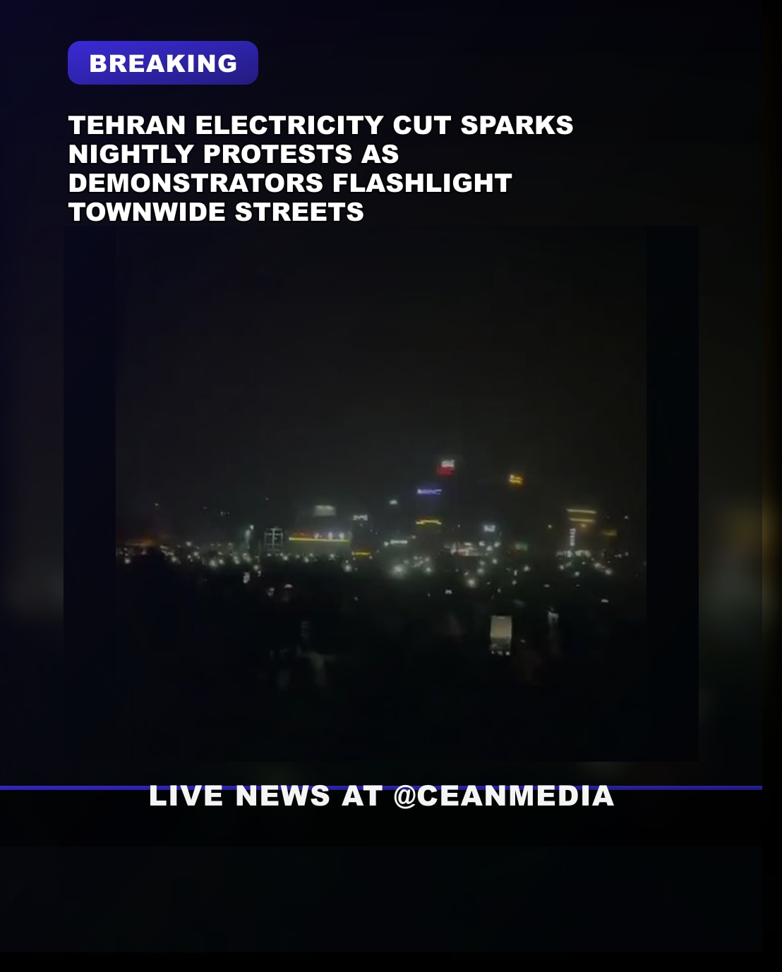 Illustrative photo for: Tehran Electricity Blackout Protests Erupt Amid