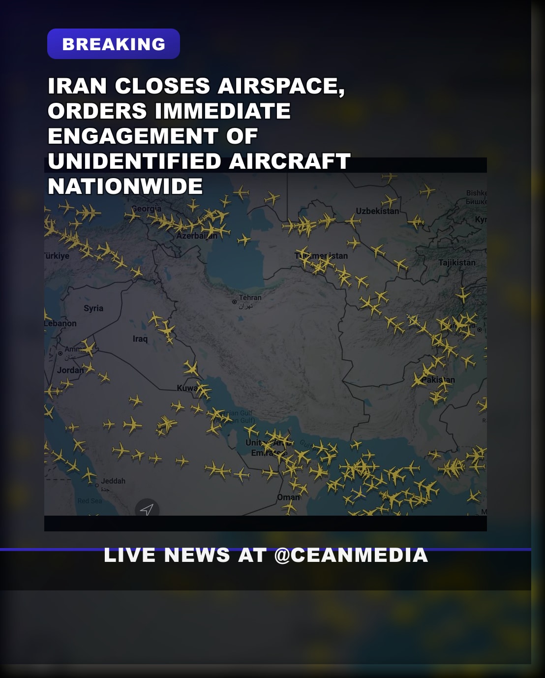 Illustrative photo for: Iran airspace closure alert: Iran Closes Airspace and