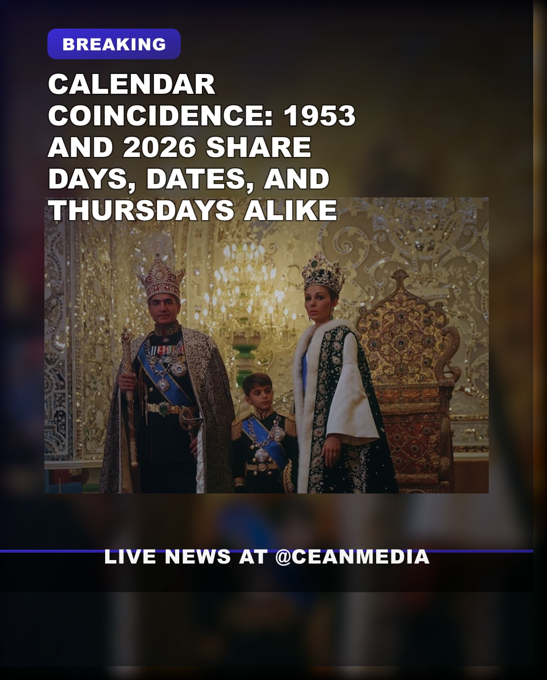 Illustrative photo for: 1953 and 2026 calendar coincidence: What history reveals