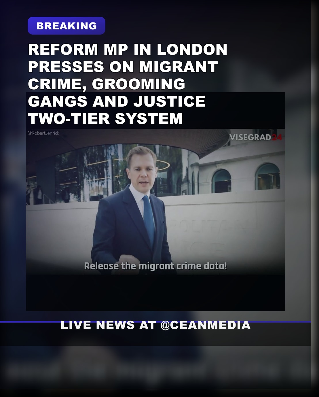 Illustrative photo for: Reform MP Robert Jenrick Discusses Migrant Crime and