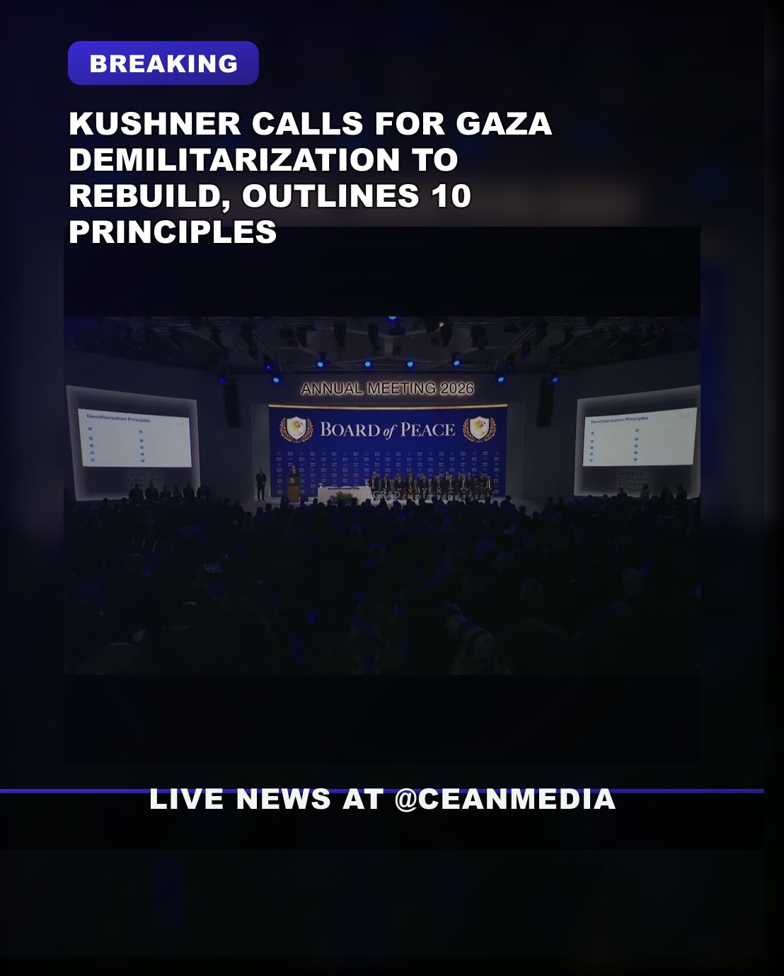 Illustrative photo for: Jared Kushner Calls for Gaza Demilitarization Principles to