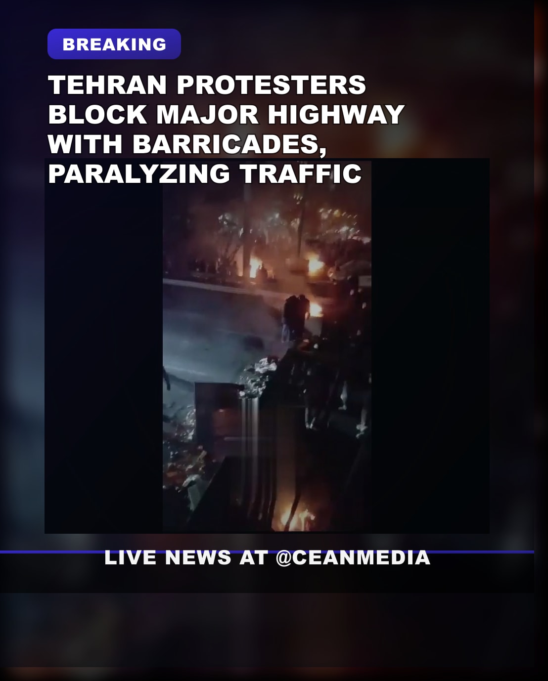 Illustrative photo for: Iran anti regime protests: Protesters Build Barricades in